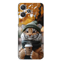 Печатный чехол «Зверята с кофе» для Xiaomi POCO M6 Pro (5G) – Тигр с кофе