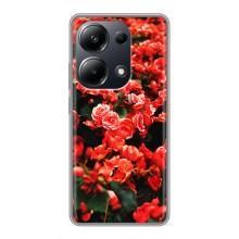 Чехлы с Цветами для Xiaomi POCO M6 Pro (VPrint) (Цветы красные)