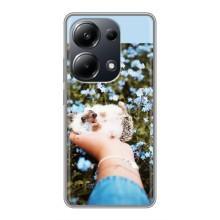 Чехлы с изображением разных животных для Xiaomi POCO M6 Pro (Ежик на руках)