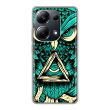 Чехлы с принтом СОВЫ для Xiaomi POCO M6 Pro – Зеленая сова