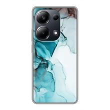 Чехол для Поко М6 Про - с принтом (Дизайнерские) (AlphaPrint) (Бирюзовый мрамор)