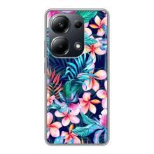Чехол для Поко М6 Про - с принтом (Дизайнерские) (AlphaPrint) (Красочные цветы)