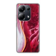 Чехол для Поко М6 Про - с принтом (Дизайнерские) (AlphaPrint) (Мрамор красный)