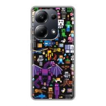 Чехол майнкрафт для Xiaomi POCO M6 Pro – Все персонажи