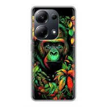 Чохол з Мавпами Xiaomi POCO M6 Pro - (AlphaPrint) (Мавпа в квітах)