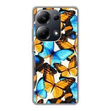 Чохол з принтом для Поко М6 Про - (Прикольні) (AlphaPrint) (Яскраві метелики)