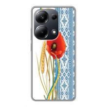 Силиконовый Чехол на Xiaomi POCO M6 Pro с картинкой Вышиванки – Вышиванка с цветком