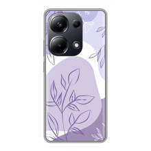 Силиконовый чехол с принтом в цветах на Xiaomi POCO M6 Pro (Фиолетовый дизайн)