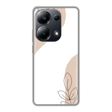 Силиконовый чехол с принтом в цветах на Xiaomi POCO M6 Pro (Нюдовый дизайн)