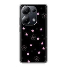 Чохол з розовим принтом для Xiaomi POCO M6 Pro – Рожеві квіти на чорному