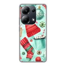 Новогодние Чехлы для Поко М6 Про (VPrint) (Одежда НГ)