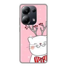 Новогодние Чехлы для Поко М6 Про (VPrint) (Зимний кот)