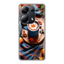 Чехол с уникальным дизайном «Осень с кофе» для Xiaomi POCO M6 Pro – Кофе и тыквы