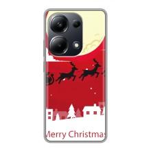 Різдвяні Чохли для Xiaomi POCO M6 Pro (VPrint) (Санта з оленями)