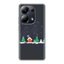 Силиконовый бампер на рождество для Xiaomi POCO M6 Pro (Город зимний)