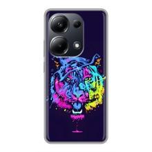 Силиконовый бампер с картинкой животных для Xiaomi POCO M6 Pro (Тигр-Арт)