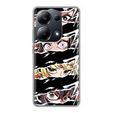 Силіконові чохлі з очіма Anime для Поко М6 Про – Очі на чорному