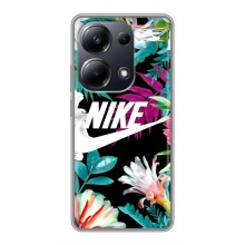 Силиконовый Чехол на Xiaomi POCO M6 Pro с картинкой Nike (Цветочный Nike)