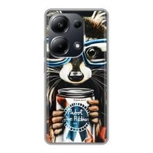 Силиконовый Чехол с Енотами на Xiaomi POCO M6 Pro – Енот в очках