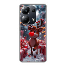 Яркий чехол для Xiaomi POCO M6 Pro с Зимними Оленятами – Олень среди подарков