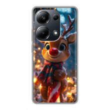 Яркий чехол для Xiaomi POCO M6 Pro с Зимними Оленятами – Олень в шарфе