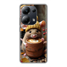 Печатный чехол «Зверята с кофе» для Xiaomi POCO M6 Pro – Медведь с кофе