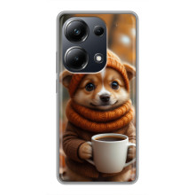Печатный чехол «Зверята с кофе» для Xiaomi POCO M6 Pro – Песик с кофе