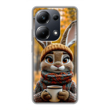 Печатный чехол «Зверята с кофе» для Xiaomi POCO M6 Pro – Зайчик с кофе
