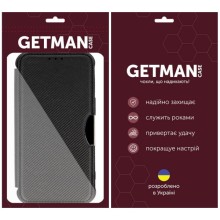 Кожаный чехол-книжка GETMAN Razor (PU) для Xiaomi Redmi 13 4G / Poco M6 4G – Черный