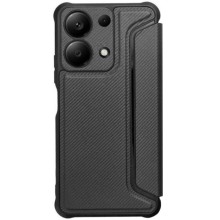 Кожаный чехол-книжка GETMAN Razor (PU) для Xiaomi Redmi 13 4G / Poco M6 4G – Черный