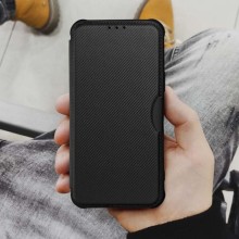 Кожаный чехол-книжка GETMAN Razor (PU) для Xiaomi Redmi 13 4G / Poco M6 4G – Черный
