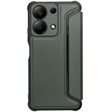 Кожаный чехол-книжка GETMAN Razor (PU) для Xiaomi Redmi 13 4G / Poco M6 4G – Зеленый