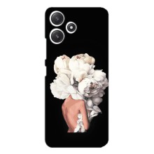 Чехлы (ART) Цветы на Xiaomi POCO M6 (VPrint) (Белые цветы)