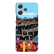 Чохол Майнкрафт на Xiaomi POCO M6 (AlphaPrint) Minecraft (фон Minecraft)