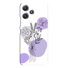 Силиконовый чехол с принтом в цветах на Xiaomi POCO M6 – Фиолетовый букет