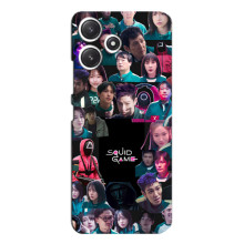 Чехол Гра в кальмара для Xiaomi POCO M6 – Коллаж игры кальмара