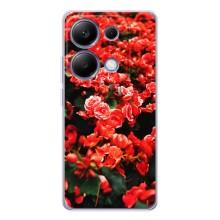 Чехлы с Цветами для Xiaomi Poco M7 Pro 5G (VPrint) (Цветы красные)