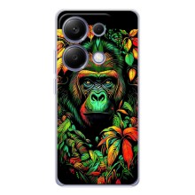 Чехол с Обезьянами Xiaomi Poco M7 Pro 5G - (AlphaPrint) (Обезьяна в тропиках)
