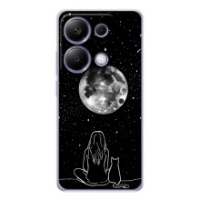 Чехол с рисунком кот на Xiaomi Poco M7 Pro 5G (Девушка с котом)