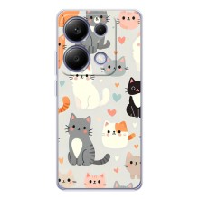 Чехол с рисунком кот на Xiaomi Poco M7 Pro 5G (Коллаж котов)