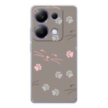 Чехол с рисунком кот на Xiaomi Poco M7 Pro 5G (Лапы и усы)
