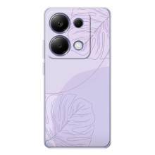 Чехол цветочный дизайн для Xiaomi Poco M7 Pro 5G – Монстера фиолетовая