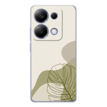 Силиконовый чехол с принтом в цветах на Xiaomi Poco M7 Pro 5G – Монстера зелёная