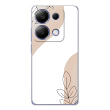 Силиконовый чехол с принтом в цветах на Xiaomi Poco M7 Pro 5G – Нюдовый дизайн