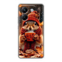Друкований чохол 'Звірята з кавою' для Xiaomi Poco M7 Pro 5G – Білка з кавою
