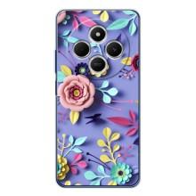 Чехлы с Цветами для Xiaomi POCO M7 (VPrint) (Цветочный дизайн)