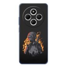 Силиконовый чехол с картинкой "Герой Pubg" на Xiaomi POCO M7 – В огне