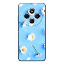 Чехол с Цветами для Xiaomi POCO M7 (ромашки на голубом)