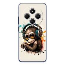 Чехол с Обезьянами Xiaomi POCO M7 - (AlphaPrint) (Макака в наушниках)