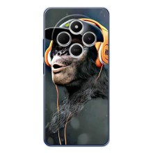 Чехол с Обезьянами Xiaomi POCO M7 - (AlphaPrint) (В наушниках)